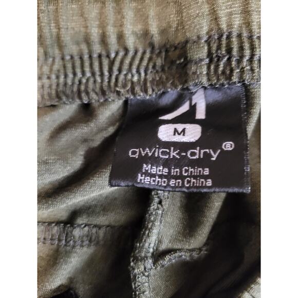 Mens Active Stretch Quick Dry Olive Green 9 Inch Inseam Workout Basketball Short - Picture 3 of 6